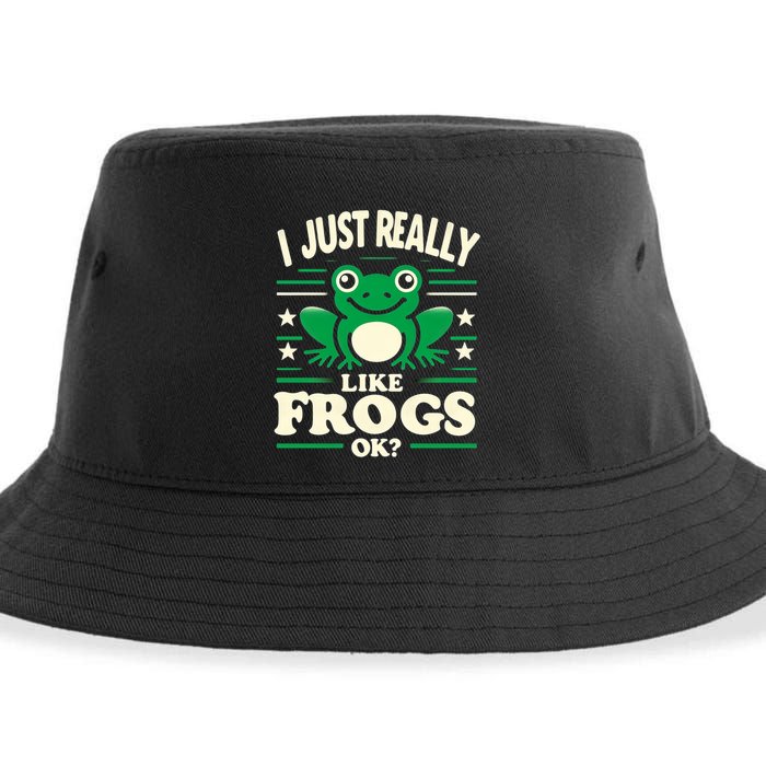 Funny I Just Really Like Frogs Owner Lover Frog Gifts Sustainable Bucket Hat