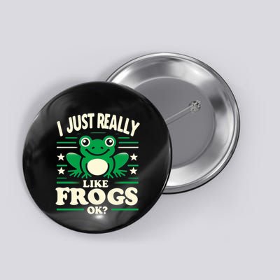 Funny I Just Really Like Frogs Owner Lover Frog Gifts Button