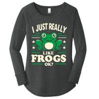 Funny I Just Really Like Frogs Owner Lover Frog Gifts Women's Perfect Tri Tunic Long Sleeve Shirt