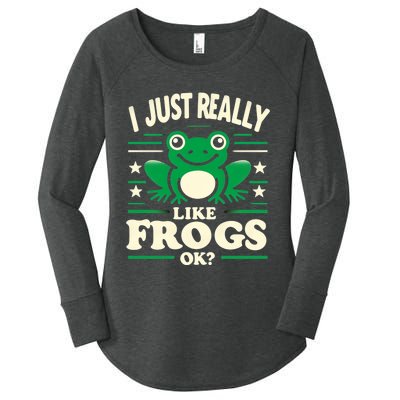 Funny I Just Really Like Frogs Owner Lover Frog Gifts Women's Perfect Tri Tunic Long Sleeve Shirt