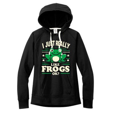 Funny I Just Really Like Frogs Owner Lover Frog Gifts Women's Fleece Hoodie