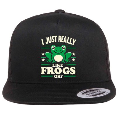 Funny I Just Really Like Frogs Owner Lover Frog Gifts Flatbill Hat