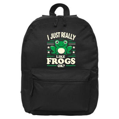 Funny I Just Really Like Frogs Owner Lover Frog Gifts 16 in Basic Backpack