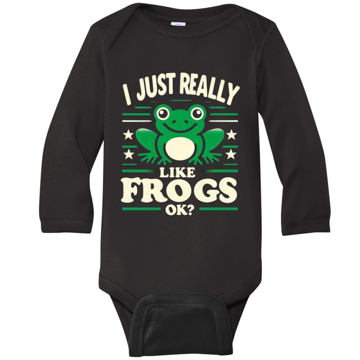 Funny I Just Really Like Frogs Owner Lover Frog Gifts Baby Long Sleeve Bodysuit