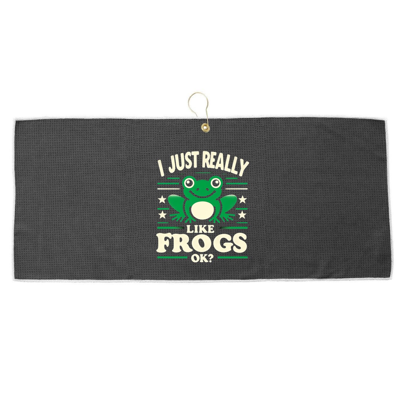 Funny I Just Really Like Frogs Owner Lover Frog Gifts Large Microfiber Waffle Golf Towel