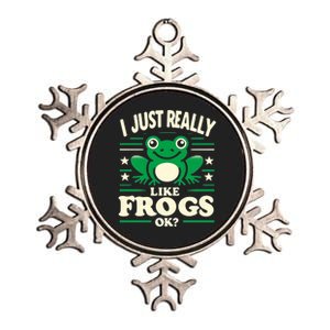 Funny I Just Really Like Frogs Owner Lover Frog Gifts Metallic Star Ornament