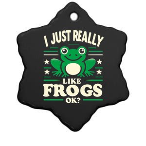 Funny I Just Really Like Frogs Owner Lover Frog Gifts Ceramic Star Ornament