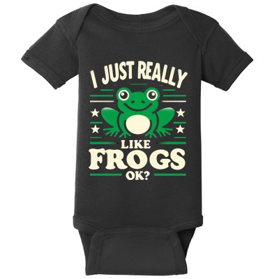 Funny I Just Really Like Frogs Owner Lover Frog Gifts Baby Bodysuit