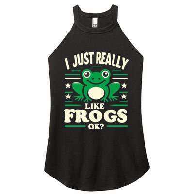 Funny I Just Really Like Frogs Owner Lover Frog Gifts Women's Perfect Tri Rocker Tank