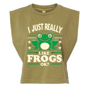 Funny I Just Really Like Frogs Owner Lover Frog Gifts Garment-Dyed Women's Muscle Tee