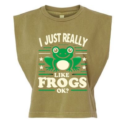 Funny I Just Really Like Frogs Owner Lover Frog Gifts Garment-Dyed Women's Muscle Tee