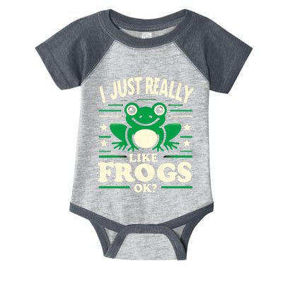 Funny I Just Really Like Frogs Owner Lover Frog Gifts Infant Baby Jersey Bodysuit