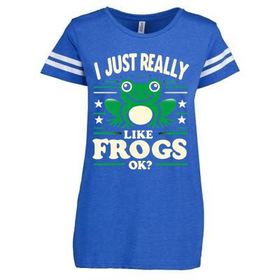 Funny I Just Really Like Frogs Owner Lover Frog Gifts Enza Ladies Jersey Football T-Shirt