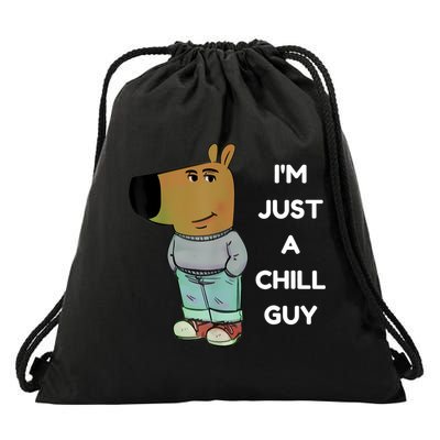 Funny IM Just A Chill Guy Meme Drawstring Bag