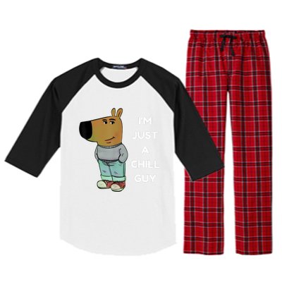 Funny IM Just A Chill Guy Meme Raglan Sleeve Pajama Set