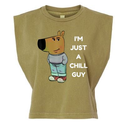 Funny IM Just A Chill Guy Meme Garment-Dyed Women's Muscle Tee