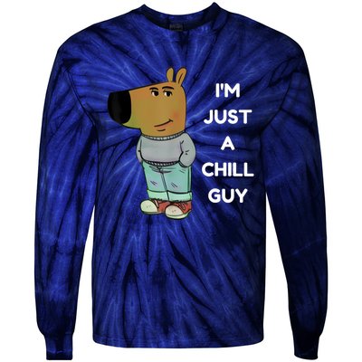 Funny IM Just A Chill Guy Meme Tie-Dye Long Sleeve Shirt