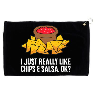 Funny I Just Really Like Chips And Salsa Ok Tortilla Chips Grommeted Golf Towel