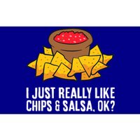 Funny I Just Really Like Chips And Salsa Ok Tortilla Chips Bumper Sticker