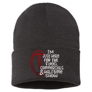 Football IM Just Here For The Food And Halftime Show Sustainable Knit Beanie