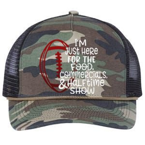 Football IM Just Here For The Food And Halftime Show Retro Rope Trucker Hat Cap