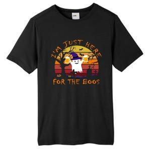 Funny I'm Just Here For The Boos Halloween Ghost Beer Retro Cool Gift Tall Fusion ChromaSoft Performance T-Shirt