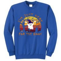 Funny I'm Just Here For The Boos Halloween Ghost Beer Retro Cool Gift Sweatshirt