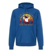 Funny I'm Just Here For The Boos Halloween Ghost Beer Retro Cool Gift Premium Hoodie