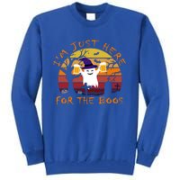 Funny I'm Just Here For The Boos Halloween Ghost Beer Retro Cool Gift Tall Sweatshirt