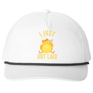 Funny I Just Got Laid Chick Snapback Five-Panel Rope Hat