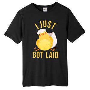 Funny I Just Got Laid Chick Tall Fusion ChromaSoft Performance T-Shirt