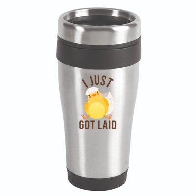 Funny I Just Got Laid Chick 16oz Travel Tumbler