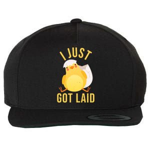 Funny I Just Got Laid Chick Wool Snapback Cap