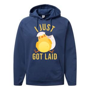 Funny I Just Got Laid Chick Performance Fleece Hoodie