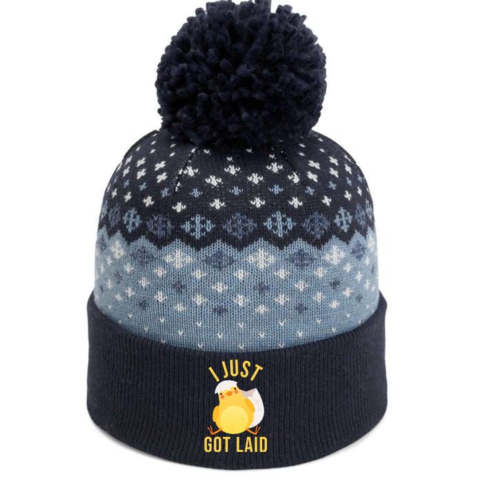 Funny I Just Got Laid Chick The Baniff Cuffed Pom Beanie