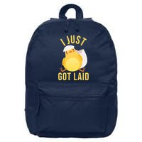 Funny I Just Got Laid Chick 16 in Basic Backpack