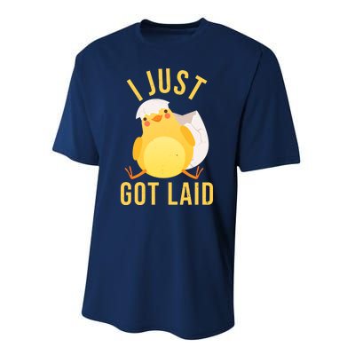 Funny I Just Got Laid Chick Performance Sprint T-Shirt