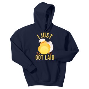 Funny I Just Got Laid Chick Kids Hoodie