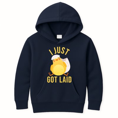 Funny I Just Got Laid Chick Kids Hoodie