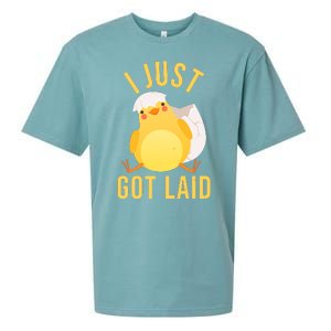 Funny I Just Got Laid Chick Sueded Cloud Jersey T-Shirt