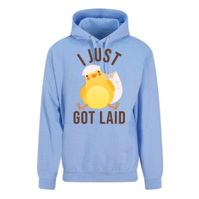 Funny I Just Got Laid Chick Unisex Surf Hoodie