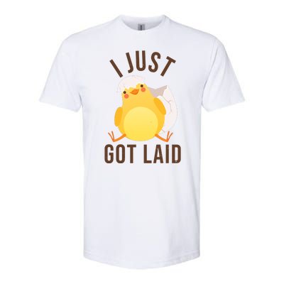 Funny I Just Got Laid Chick Softstyle® CVC T-Shirt