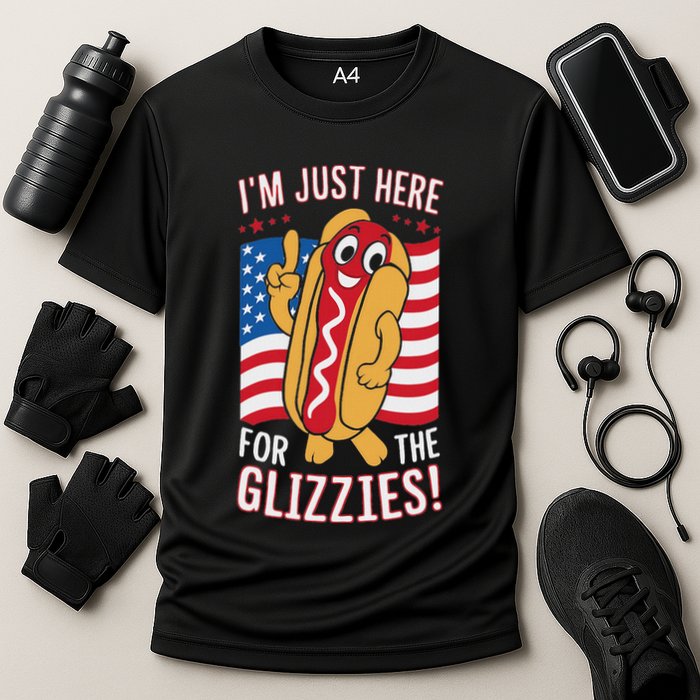 Funny IM Just Here For The Glizzies Cooling Performance Crew T-Shirt