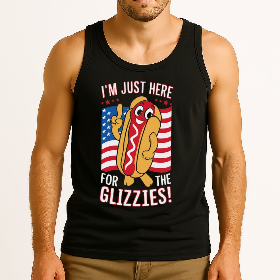 Funny IM Just Here For The Glizzies Tank Top