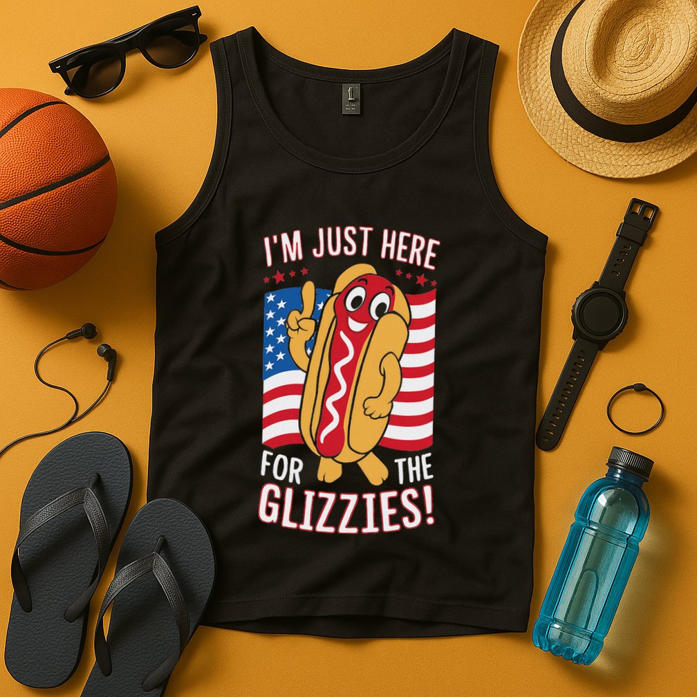 Funny IM Just Here For The Glizzies Tank Top