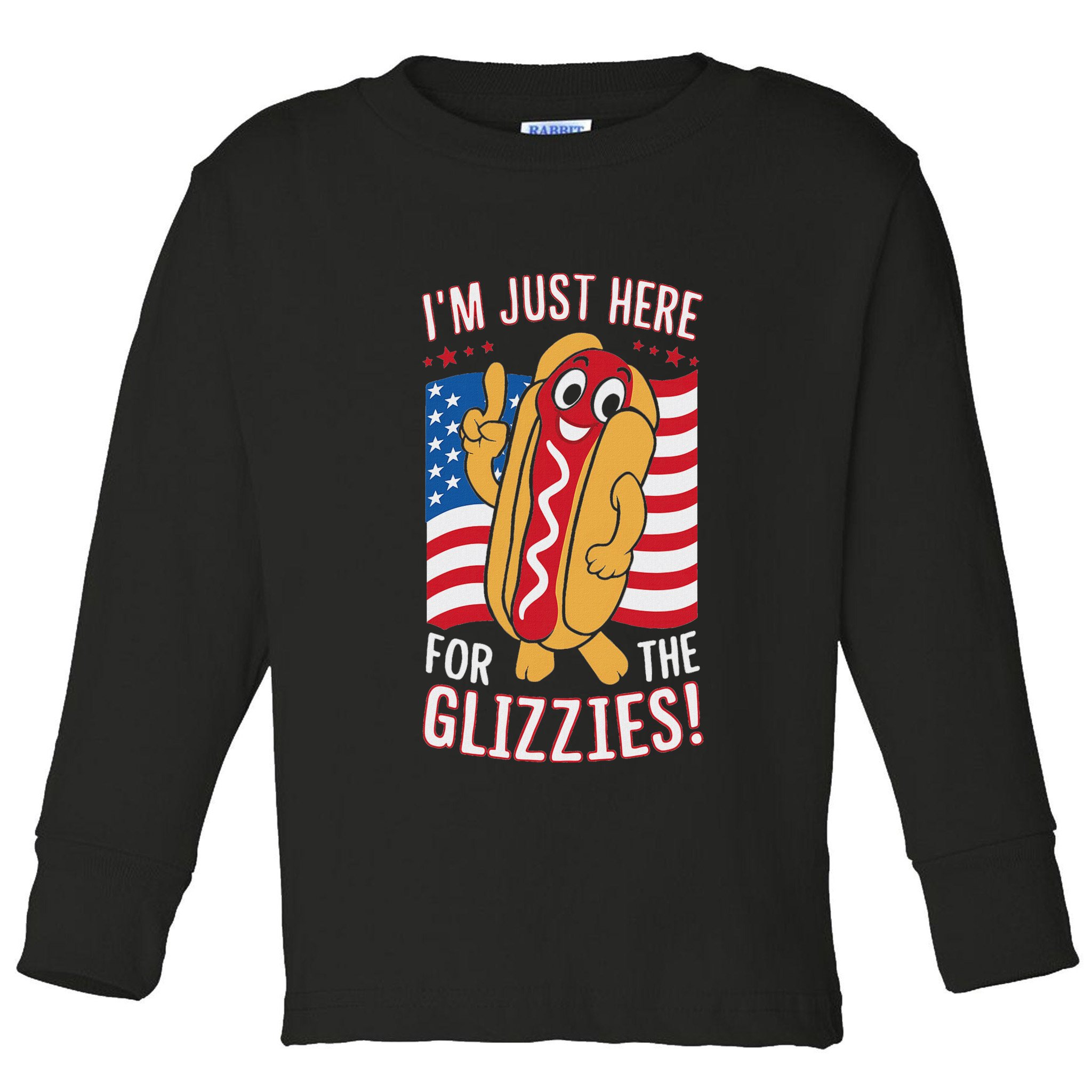Funny IM Just Here For The Glizzies Toddler Long Sleeve Shirt