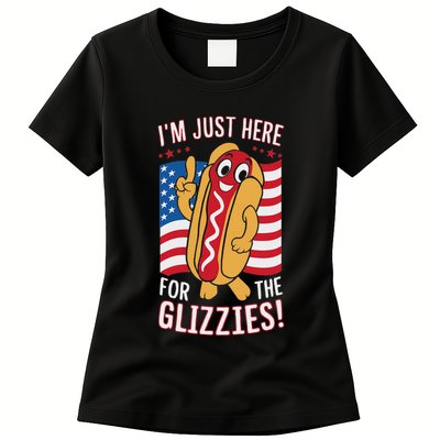 Funny IM Just Here For The Glizzies Womens T-Shirt