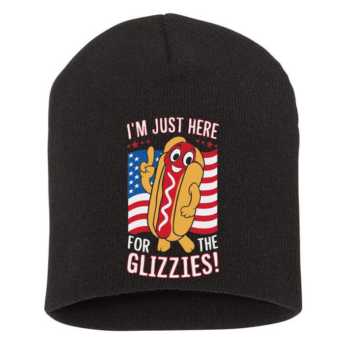 Funny IM Just Here For The Glizzies Short Acrylic Beanie