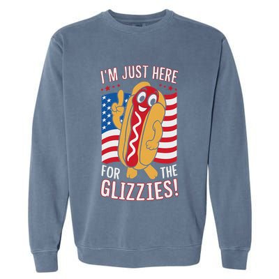 Funny IM Just Here For The Glizzies Garment-Dyed Sweatshirt
