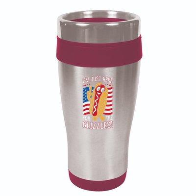 Funny IM Just Here For The Glizzies 16oz Travel Tumbler